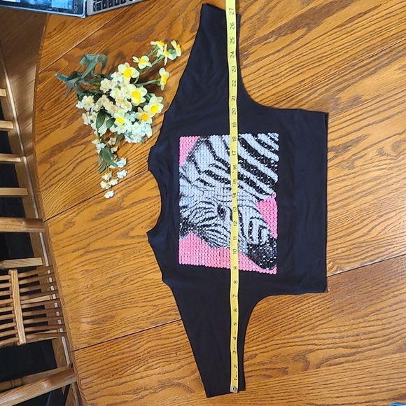 Justice Sequined Zebra Top - Girl's 6 - Picture 5 of 6